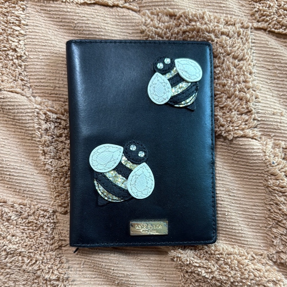 Kate Spade Black Wallet with Bee Design